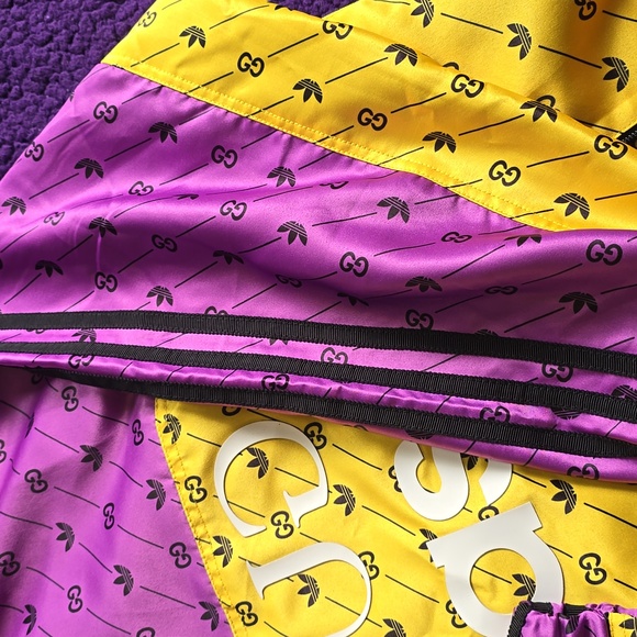 Adidas X Gucci GG Purple and Yellow Hooded Jacket - Picture 7 of 7